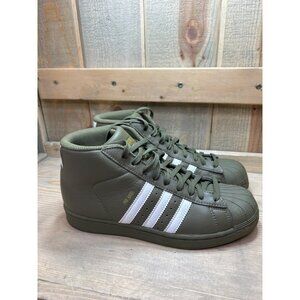 US6 Adidas Pro Model J Olive Green White Mid Hi Sneakers MENS AC7988